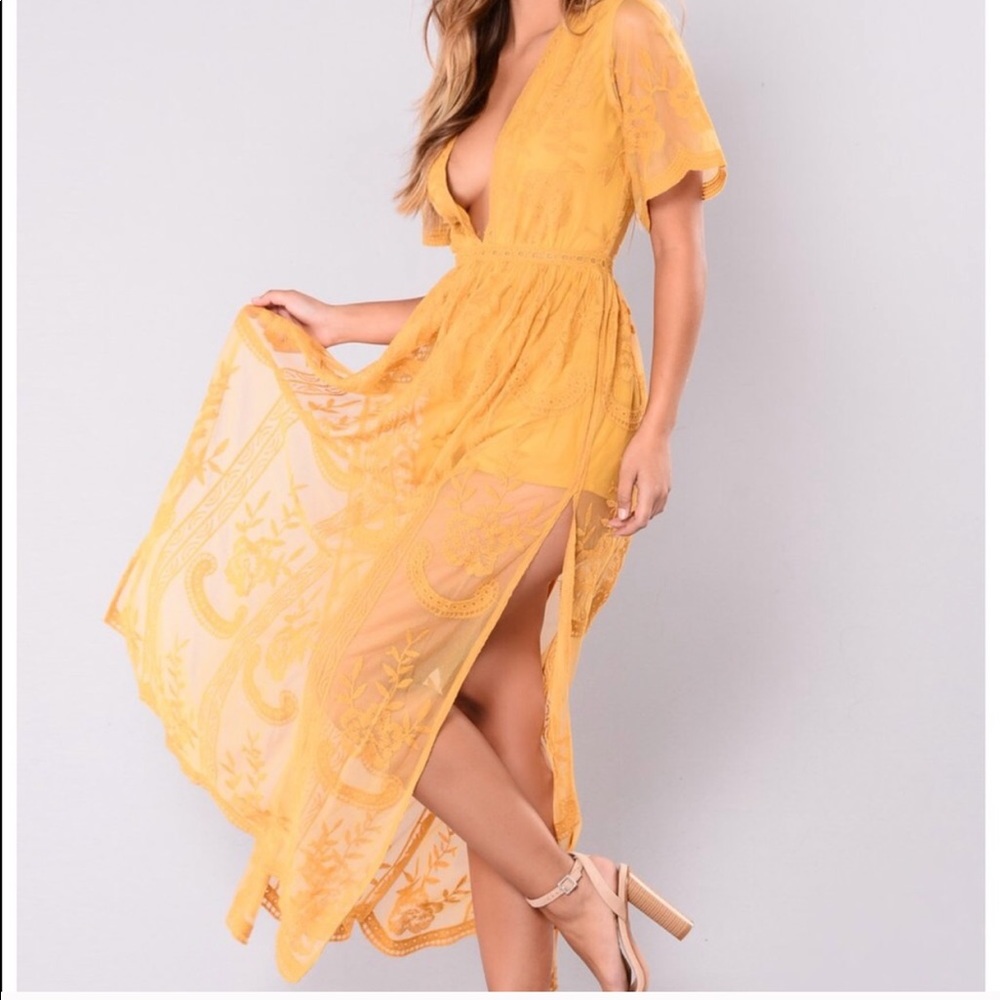 Lace romper maxi dres
